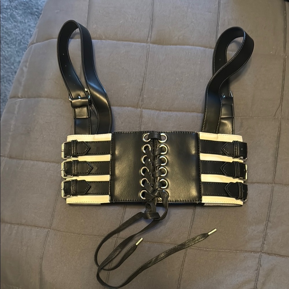 Black and White Corset Belt